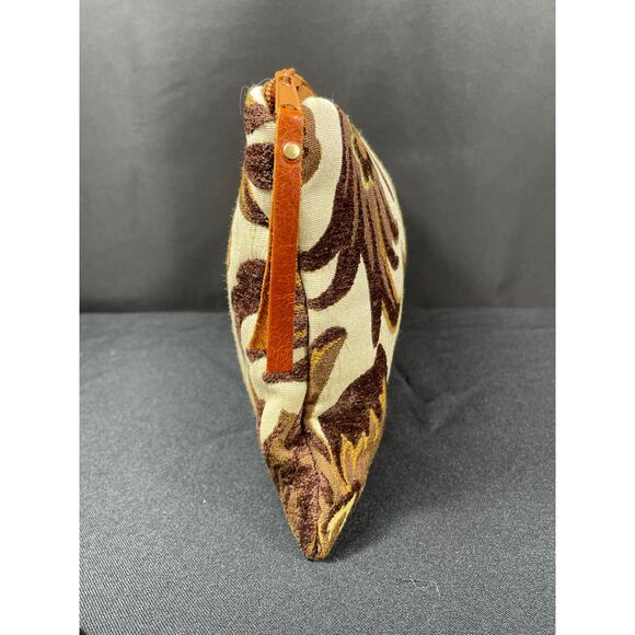 Brown & Cream Floral Bag, Handmade, One of a Kind, Created with Designer Fabric - Picture 4 of 7